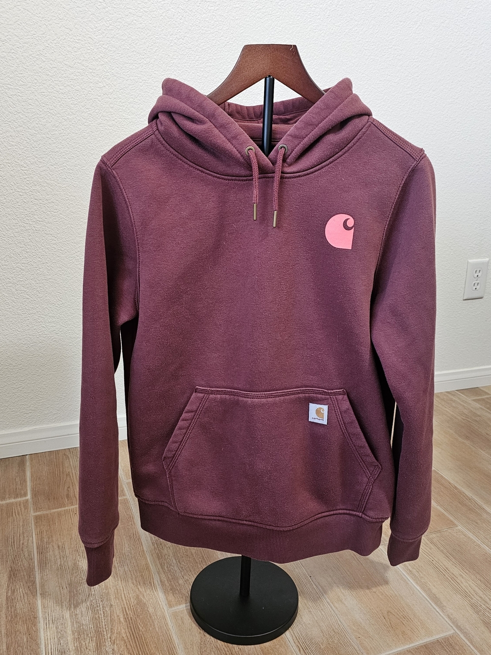 Carhartt Women's Hoodie Sweatshirt, Size Small Relaxed Fit Maroon
